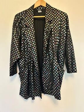 VTG 90’s Deborah Pearson Laura Jane Geometric Pop-Art Blazer Holographic Y2K